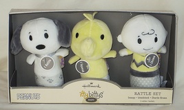 Hallmark Itty Bittys Baby Peanuts Snoopy Woodstock &amp; Charlie Plush Rattle Set - £25.85 GBP
