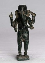Antique Vietnamese Style Bronze Standing Cham Ganesha Statue - 20cm/8&quot; - £241.47 GBP