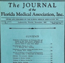 Florida Medical Association Journal 1941 WW2 Era Antique Magazine V28 No5 E48 - £30.88 GBP