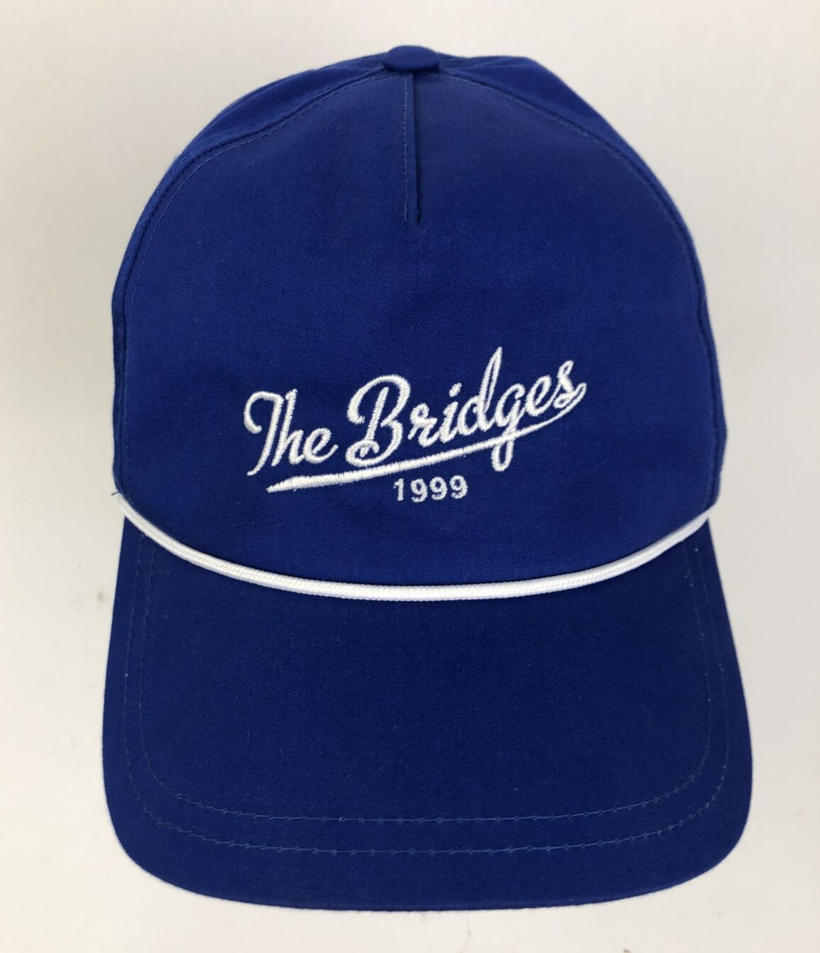 Vintage 1999 THE BRIDGES Golf Course Blue Cotton Embroidered Hat Cap Adjustable - £23.46 GBP