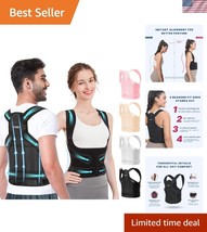 Breathable Posture Corrector for Men &amp; Women - Full Back Support Medium/... - $52.50