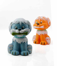 Set of Two 1960s Seated Cartoon Bengi Dog Characters Holding a Bone IC7 SQUEAKER - £11.18 GBP