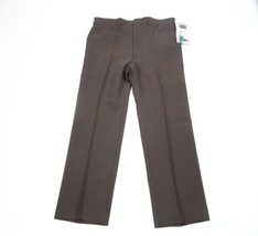 Deadstock Vtg 70s Streetwear Mens 38x31 Knit Wide Leg Bell Bottoms Pants Brown - £100.63 GBP