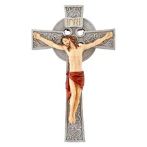 Celtic Irish Wall Crucifix 13&quot; Resin Jesus 3D Catholic Home Gift Christian - £35.50 GBP