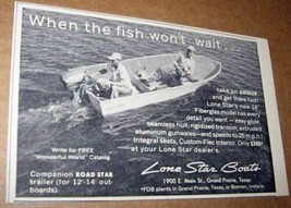 1957 Print Ad Lone Star Boats Angler Fiberglas Model Grand Prairie,Texas - £7.06 GBP