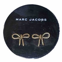Marc Jacobs Ribbon Earrings Antique Gold Rope Bow - £25.68 GBP