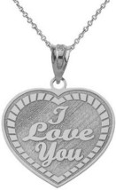 Personalized Engrave Name Silver Heart I Love You Pendant Necklace - £49.33 GBP+