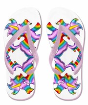 Rainbow Magic Unicorn Pony Flip Flops - With with Pink Straps - Women&#39;s - £14.93 GBP