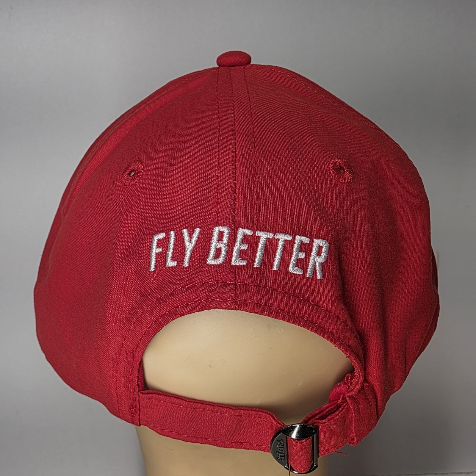 Pair Of Emirates Airline Red White Rim Baseball Cap Adjustable Buckle Hats Item image 12