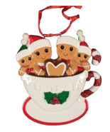 Christmas Personalized Tree Ornament Family of 4 in in Cocoa Cup - $15.88
