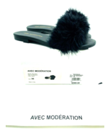 Avec Moderation Marabou Bora Bora Fkat Sandals- Black Feather, US 5 / EU... - £112.49 GBP