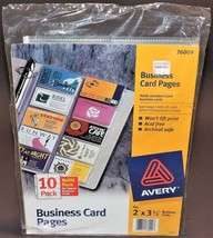 Avery 10-PACK Refill Business Card Pages Clear 2" X 3-1/2" New - $11.33