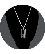 Elegant Stainless Steel Geometric Pendant Necklace for Men with 23.6 inc... - $27.56