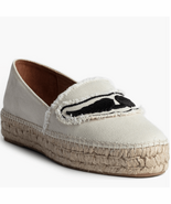 Zadig &amp; Voltaire Canvas Espadrille Slip on Flat, Cream/Black, Size 11, NWOT - €128,80 EUR