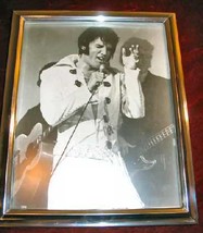 Vintage ELVIS Presley Framed Photo Silver Chrome Framed - £11.99 GBP