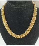 Signed IVANA Gold Tone Necklace Faux Pearl Rhinestone Hugs and Kisses X&#39;... - $199.99