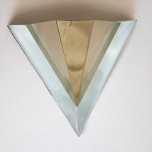 Vintage Hollywood Regency Wall Sconce Light Gold Mid Century Lucite Triangular - £94.96 GBP