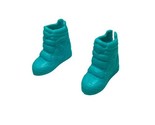 Mattel Barbie Brand Shoes Teal Hi Top Tennis Boots Pair - $4.52