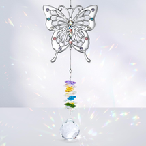 Mothers Day Gifts for Mom Wife, Butterfly Suncatcher Crystal Ornament for Window - £29.19 GBP