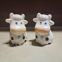Vintage ceramic cows salt and pepper shakers - $8.12