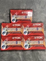 Lot of 5 Sealed TDK D90 Superior Normal Bias Blank Audio Cassette Tapes - £9.19 GBP