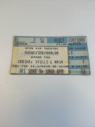 Crosby, Stills &amp; Nash Sept 9, 1988 Ticket Stub San Diego State Open Air ... - $20.00
