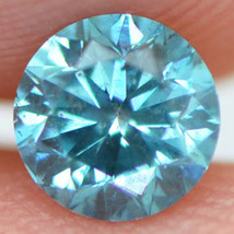 Fancy Blue Color Diamond Round Shape Loose Enhanced 0.45 Carat SI1 4.73X4.71 MM - £338.94 GBP