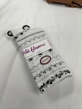 Wild Flowers 9-11sz LADIES One SIZE White Grey Print Trouser CREW SOCKS ... - $3.55