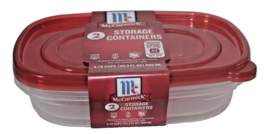 New lot of 2 McCormick 3.79 cups (30.3 fl oz) reusable storage containers w/lids - £7.44 GBP