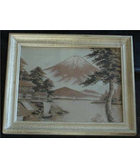 Dora Franz Nice Mountain Scene,Embroidered Artwork Dated 1968, VG COND - $13.56 CAD