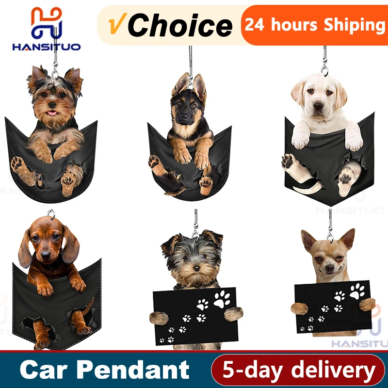 Car Pendant Cute Anime Swing Dog Auto Rearview Mirror Hanging Ornaments Interior - £7.68 GBP+
