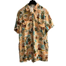 Label Of Love Romper Womens L Peach Linen Blend Tropical Print Vacation ... - $734.41 MXN