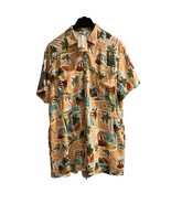 Label Of Love Romper Womens L Peach Linen Blend Tropical Print Vacation ... - $734.41 MXN