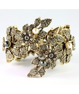 Heidi Daus Blossoming Beauty Floral Design Bangle Bracelet  6-3/4&quot; Long - £112.51 GBP
