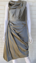 Byron Lars Beauty Mark Sheath Dress Grey Draped Silk Size 6 NWT - £142.56 GBP
