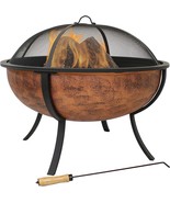 Sunnydaze Large Copper Finish Outdoor Fire Pit Bowl, 32-Inch Round,, And... - £213.84 GBP