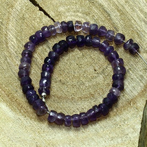 Amethyst Faceted Rondelle Beads 7 inch Briolette Natural Loose Gemstone Jewelry - £6.63 GBP