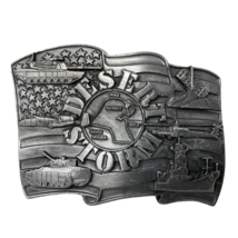 VTG Siskiyou Desert Storm U.S. Flag Tanks Jet Helicopter Pewter Belt Buckle - £31.35 GBP