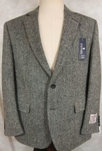 NWT $360 Stafford Signature Gray Herringbone Harris Tweed Wool Sport Coat 44R - £113.67 GBP