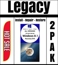 Windows 8.1 All Versions Recovery Reinstall Restore Legacy 2pk With 10.8... - $24.99