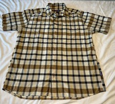 Patagonia Mens Snap Front Brown and Tan Plaid Short Sleeve Shirt Size Me... - $20.00