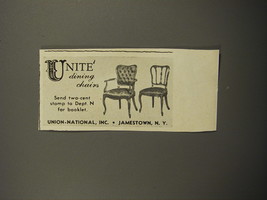 1951 Union-National Unite Dining Chairs Advertisement - £14.78 GBP