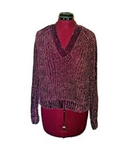 Marled Reunited Sweater Cabernet Women Size XS Twist Sleeve V Neck - $45.55