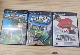 Playstation 2 Ps2 Golf Sports Game Lot Hot Shot Fore &amp; 3 Tiger Woods PGA Tour 06 - £12.94 GBP