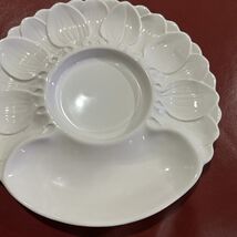 ICTC London 10” White Oyster/Artichoke  Etc. Plate 3 Sections Pre Owned ... - $49.22
