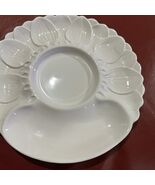 ICTC London 10” White Oyster/Artichoke  Etc. Plate 3 Sections Pre Owned ... - $49.22