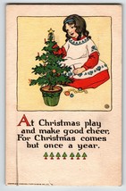 Glad Christmas Postcard Seated Girl X-mas Tree Tuck 1916 Serie 553 Artist Signed - £20.06 GBP