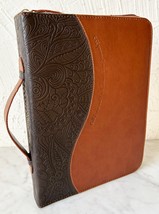 Divinity Boutique Call to Me Brown/Tan XL Bible Cover Zippered-Carry Handle - $28.45