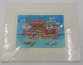 Holly Kitaura Fine Art Print Noah&#39;s Ark Animals 8X10 Matted 8X5.5 Signed Picture - £15.01 GBP