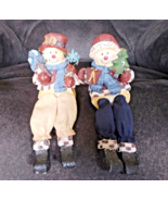 Vintage Christmas Holiday 2 Dangle Legs Snowmen Figurines - $3.96